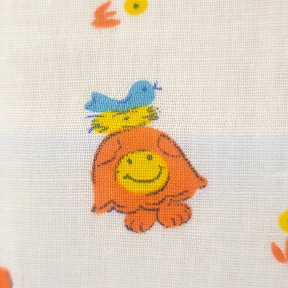 Cotton Fabric Orange Cartoon Turtles Playing Music Flying Kites 16" x 44" - Picture 4 of 12